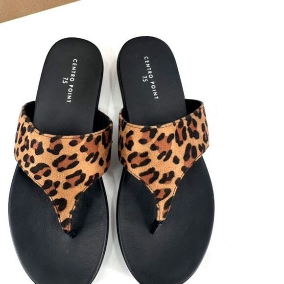 New Centro Point Women’s Leopard Flip Flop Platform Size 7.5 - Picture 3 of 9